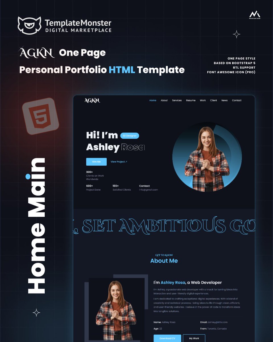 Mountain_Theme's tweet photo. ✨ Build your online presence with style!
Our Personal Portfolio HTML Template is clean, modern, and fully responsive.

AGKN - Personal Portfolio HTML Template 🔥
Template ID: 364516

👉 Link: https://t.co/mMrgNBVz7M
📌 Available now on @templatemonster  Market! https://t.co/bVG57Hu30y
