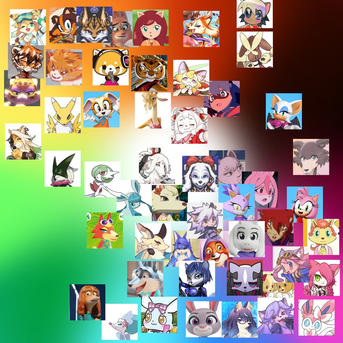 #レインボーナードデラックス 
こうやって見ると、メスケモ、紫とオレンジ多いですね💜🧡