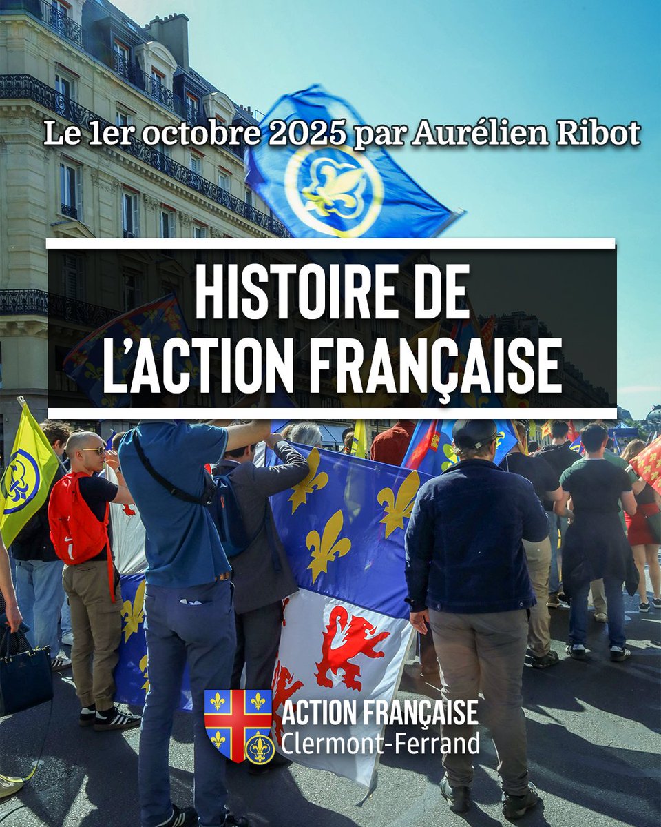 🗣 CONFÉRENCE 

⚜️ Nous vous attendons nombreux le 1er octobre pour une conférence sur l'histoire de notre mouvement, de sa formation jusqu'à de nos jours.

👊 Venez nous découvrir !

#actionfrancaise #france #clermont #clermontferrand #conference