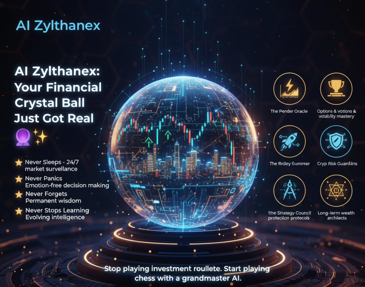 AIZylthanex's tweet photo. AI Zylthanex: 50,000 Data Points While You Sleep 😴📊
Traditional analysis: Wait for quarterly reports Zylthanex: Process global markets 24/7
The crystal ball isn't magic anymore—it's mathematics.
🌐 https://t.co/lIeCyl7nNA
#AIZylthanex #24x7Markets #DataDriven https://t.co/KXyKyotdF6