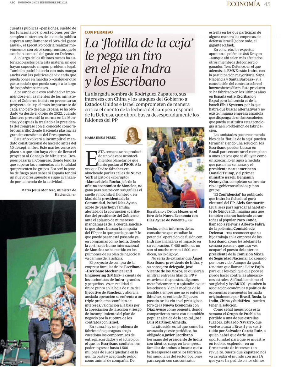 Basta con mirar dos páginas de hoy para recordarnos que en defensa nuestra situación es tan desesperada que la opinión pública y los gobernantes hacen como que no pasa. Pero pasa. Prefieren discutir de Gaza o de la inmigración. Pero se tenga la opinión que se tenga de Gaza, para