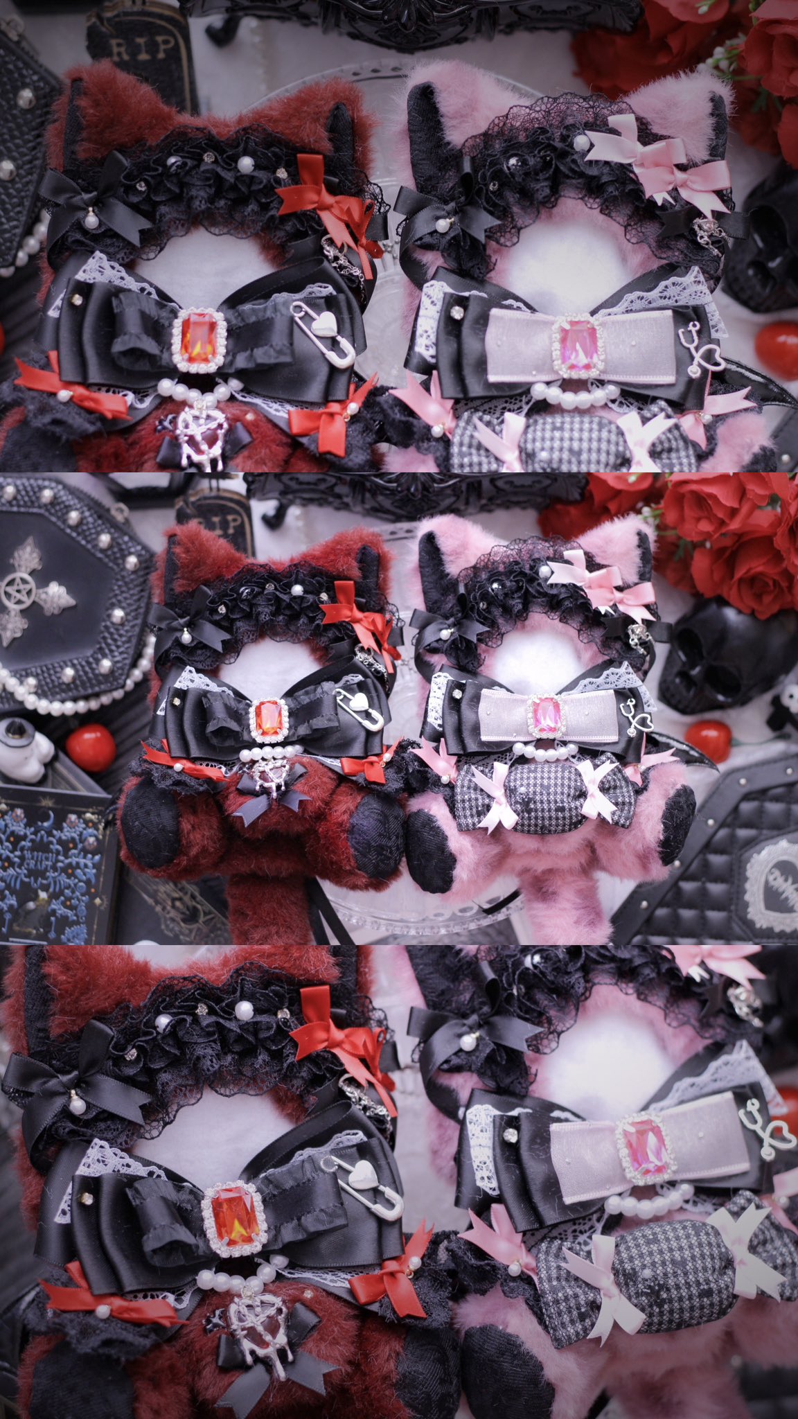 くまっちさん専用 クラフトホリック クマのぬいぐるみ 約36センチ 総柄ブルー