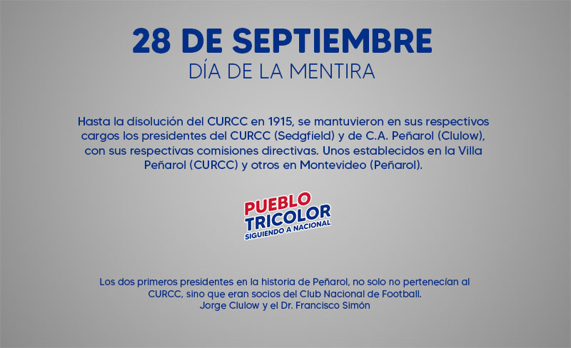 La MENTIRA más larga del mundo 
CURCC fundado el 28 de setiembre de 1891  C.A. Peñarol, fundado el 13 de diciembre de 1913 
✒️:
pueblotricolor939084757.wordpress.com/2020/09/28/la-… a través de <a href="/PuebloTricolor/">PuebloTricolor</a>