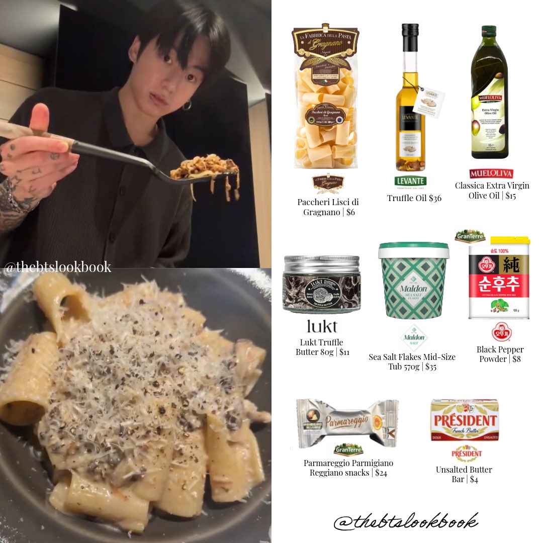 thebtslookbook's tweet photo. Jungkook Weverse live cooking “Truffle Pasta” 

#jungkook #jk #전정국 #정국 #BTS #thebtslookbook #jungkookstyle #btsstyle #ootd #Weverse_Live #cook #food https://t.co/O9bxvgzvrN