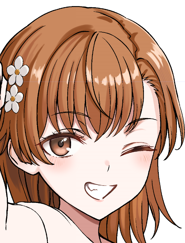 nogi_yasuhito's tweet photo. 御坂さんのお顔（途中絵） https://t.co/8tYTzNv5D6