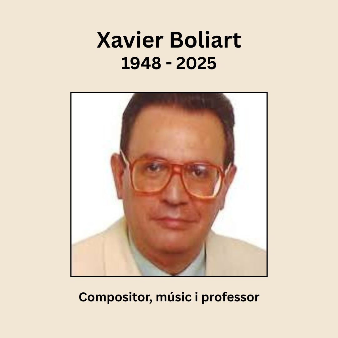 🙏 Els diaris El Punt-Avui i Vilaweb es fan ressò de la mort del compositor, músic i professor Xavier Boliart i Ponsa (Barcelona, 1948).

El Punt-Avui 👉 elpuntavui.cat/article/29-nec…

Vilaweb 👉 vilaweb.cat/noticies/mort-…