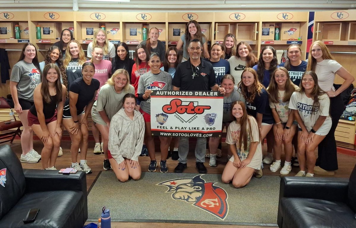 Very happy to announce that UC Softball has partnered with Soto Custom Gloves gloves, for batting gloves, sun glasses, bat wraps,and of course Patriot Softball custom gloves.
History was also made as UC assistant coach, Cassie Valdez,will start her own signature series of gloves!