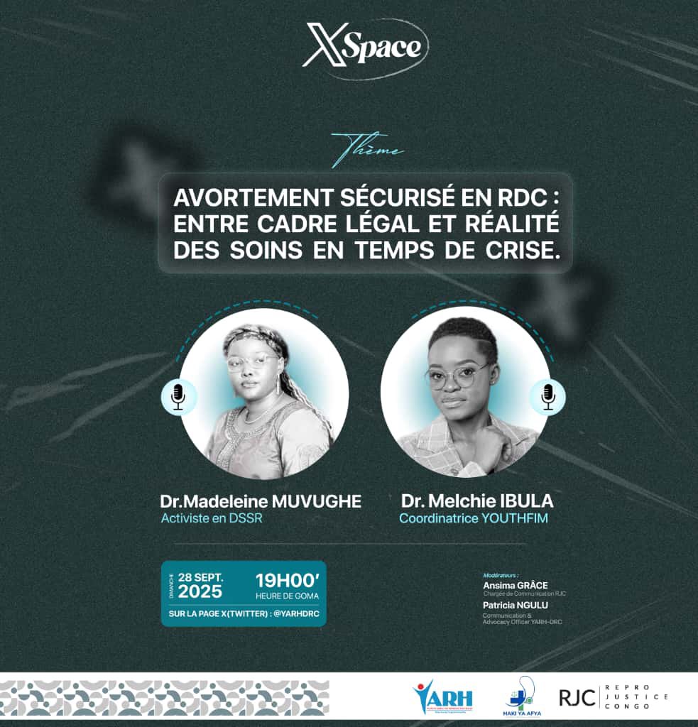 Ce 28 sept. à 19h00 (heure de Goma), rejoignez notre XSpace avec 🎙️ <a href="/MMuvughe/">Madeleine Muvughe</a> &amp; <a href="/MelchieI/">Melchie Ibula B.🇨🇩</a> sur <a href="/yarhdrc/">Youth Alliance for Reproductive Health▪YARH | DRC</a> via le lien 👉x.com/i/spaces/1BRKj…

#OMSAS2022 #28Septembre