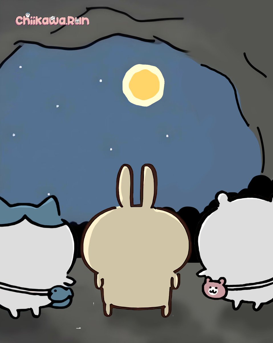 Chiikawa_Run's tweet photo. 👆Enjoy the moon? https://t.co/oGLrqQPEHL