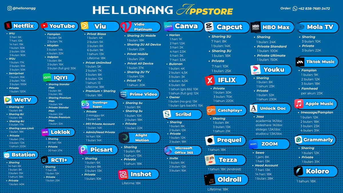 howtobedandang's tweet image. guys, aku sedia apps prem📱 buat kalian. banyak pilihan apps dan paketnya. trusted dan ada garansinya🥰 langsung aja chat di sini ya👇
wa.me/6283876813472

boleh banget tanya2 duls, aku ga gigit kok guys😉 #zonauang #zonajajan #apps #aplikasipremium #appsprem