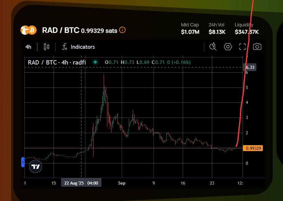 01573bit's tweet image. $RAD 正在积蓄力量！ 📈🚀🔥

#radfi