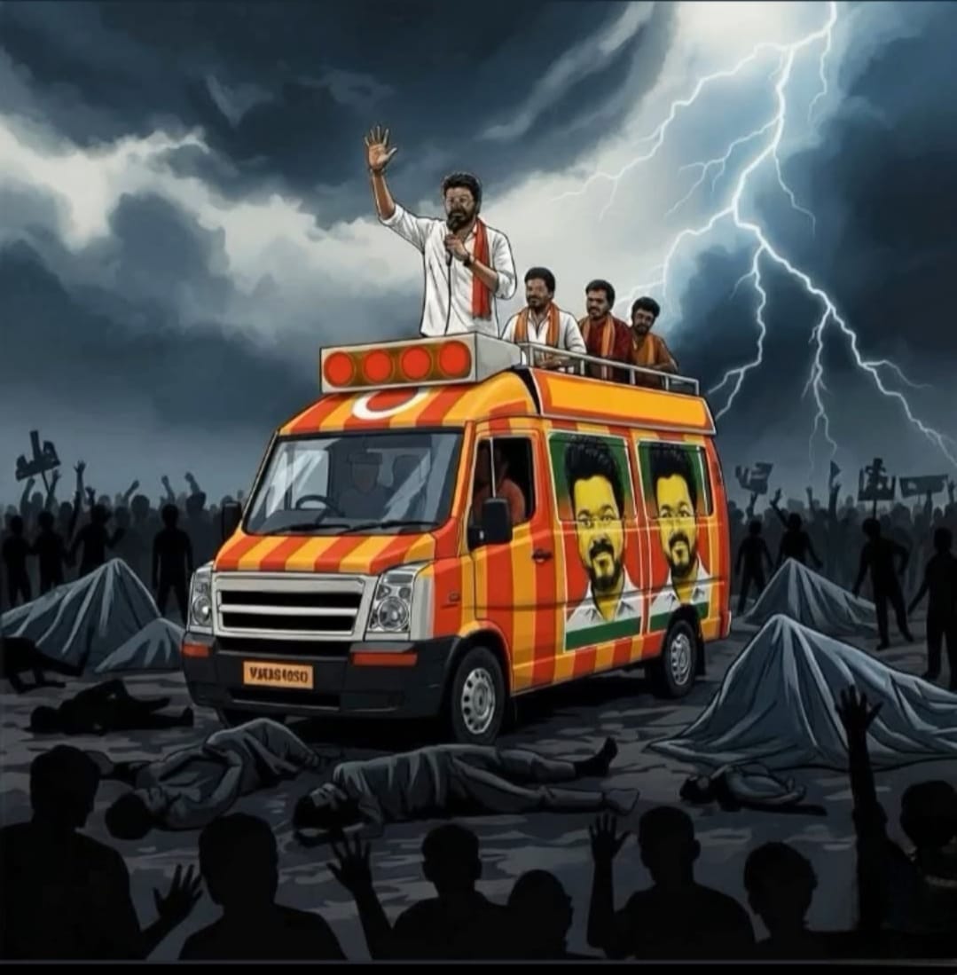 ஏழை எளிய விளிம்பு நிலை குடும்பங்களில் 40 உயிர்கள் பலியாகி விட்டன.

கடந்த பல ஆண்டுகளாக கதாநாயகன் பிம்பத்தில் தங்கள் உள்ளத்தில் பதிந்துள்ள ஒரு உருவத்தை நேரில் பார்க்க வேண்டும் என்ற உளவியலால் உந்தப்பட்டு இளைஞர்கள் பெண்களும் ஆண்களுமாய் கரூரில் திரண்டனர்.

காலை 8:30 மணிக்கு விஜய்