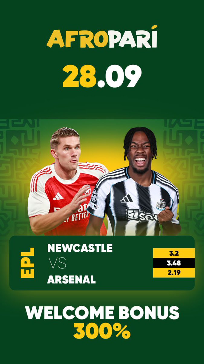 3 odds 👉 7C6ZU

⚡️ let’s get it 💰⚽️ on AFROPARI

No AFROPARI? Join here ➡️ bit.ly/MULABET

Promocode: MULA