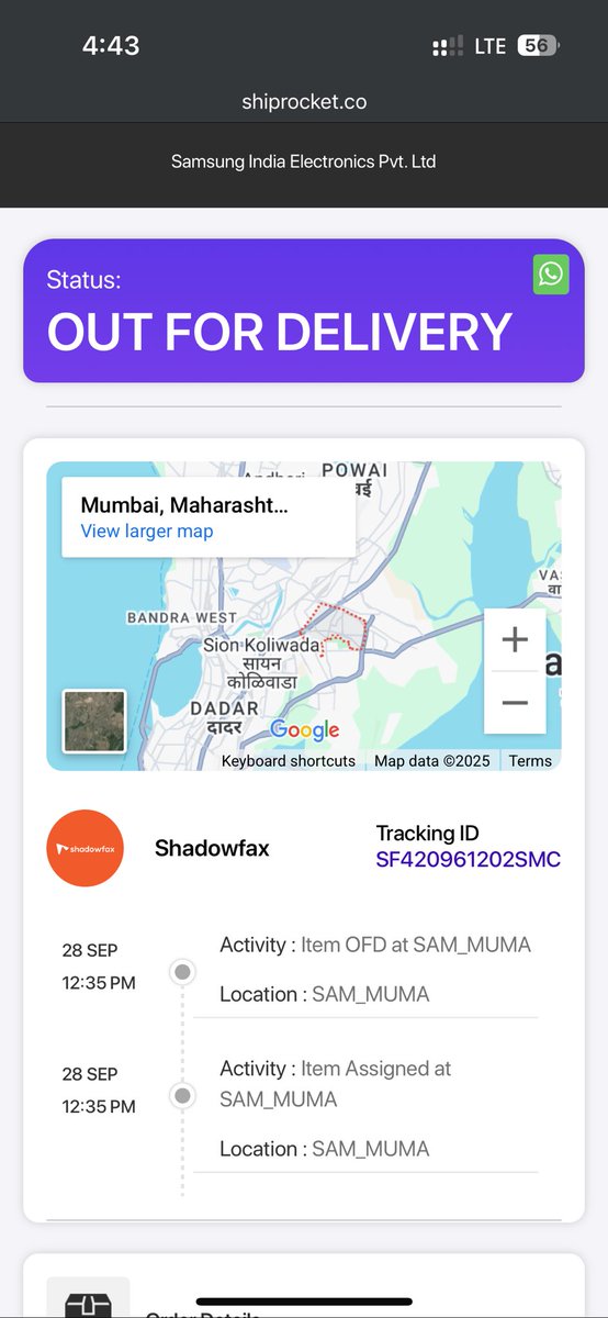 ethanhunt_mm's tweet photo. @shadowfax_in after being at same place for 4 days, my order is put for delivery since morning but delivery person is not reachable https://t.co/hxIlOeI7XV