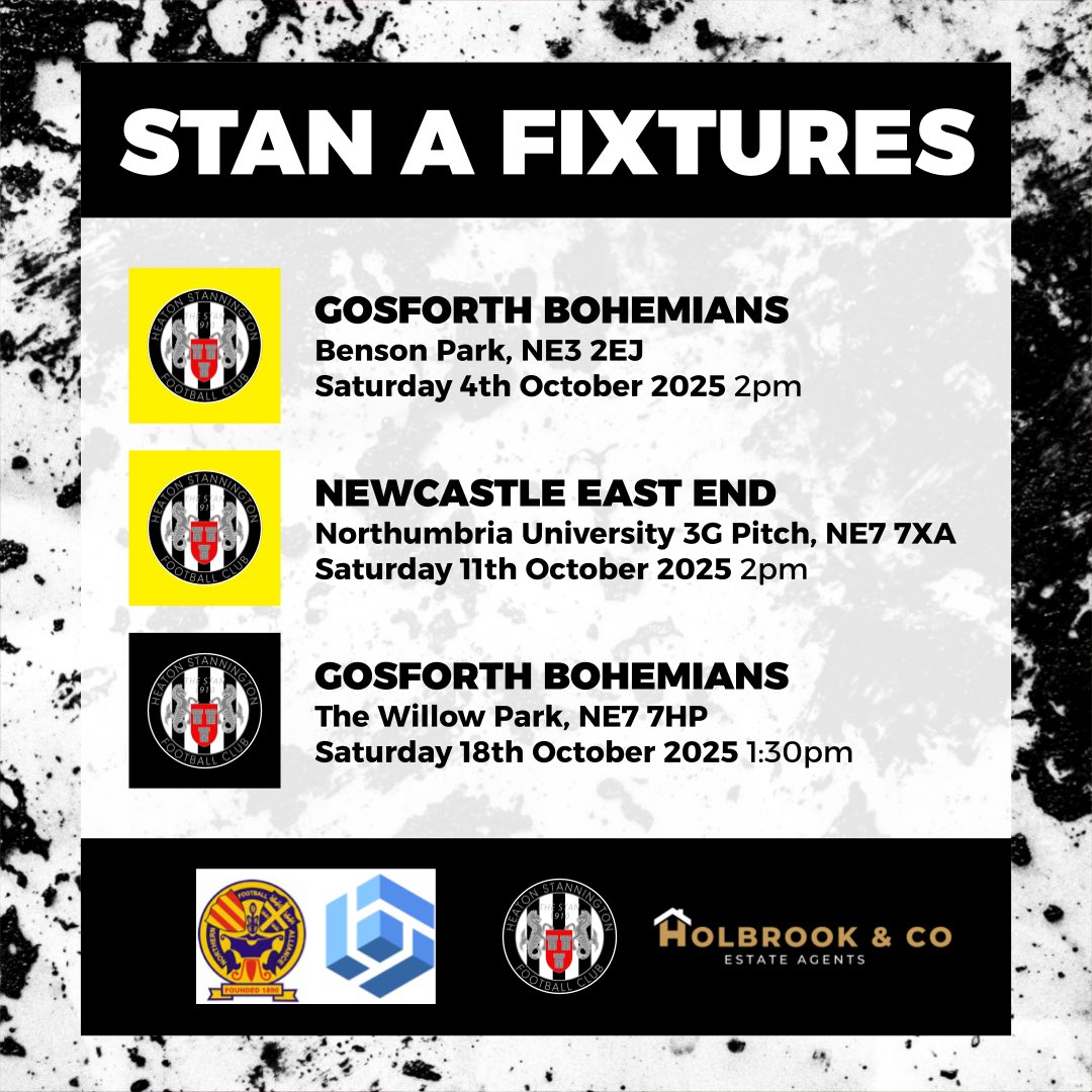 Heaton Stan A (@heatonstana1) on Twitter photo β«οΈNEXT MATCHβͺοΈ
Our next game is the first of two games against <a href="/Bohs1894/">Gosforth Bohemians FC</a> in October - this one in the league! β«οΈNEXT MATCHβͺοΈ
Our next game is the first of two games against <a href="/Bohs1894/">Gosforth Bohemians FC</a> in October - this one in the league!