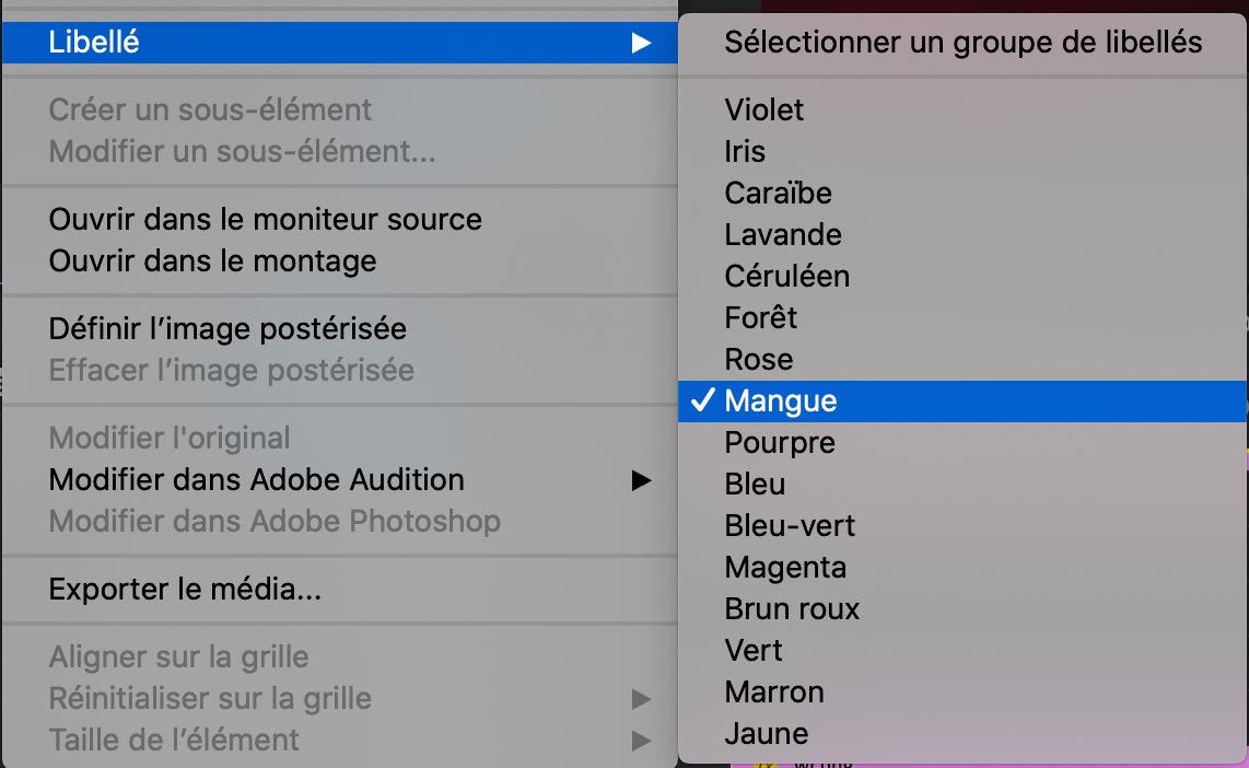 Après 1h30 de montage, sur Premiere Pro, je ne savais pas qu'un libellé pouvait avoir un tel goût