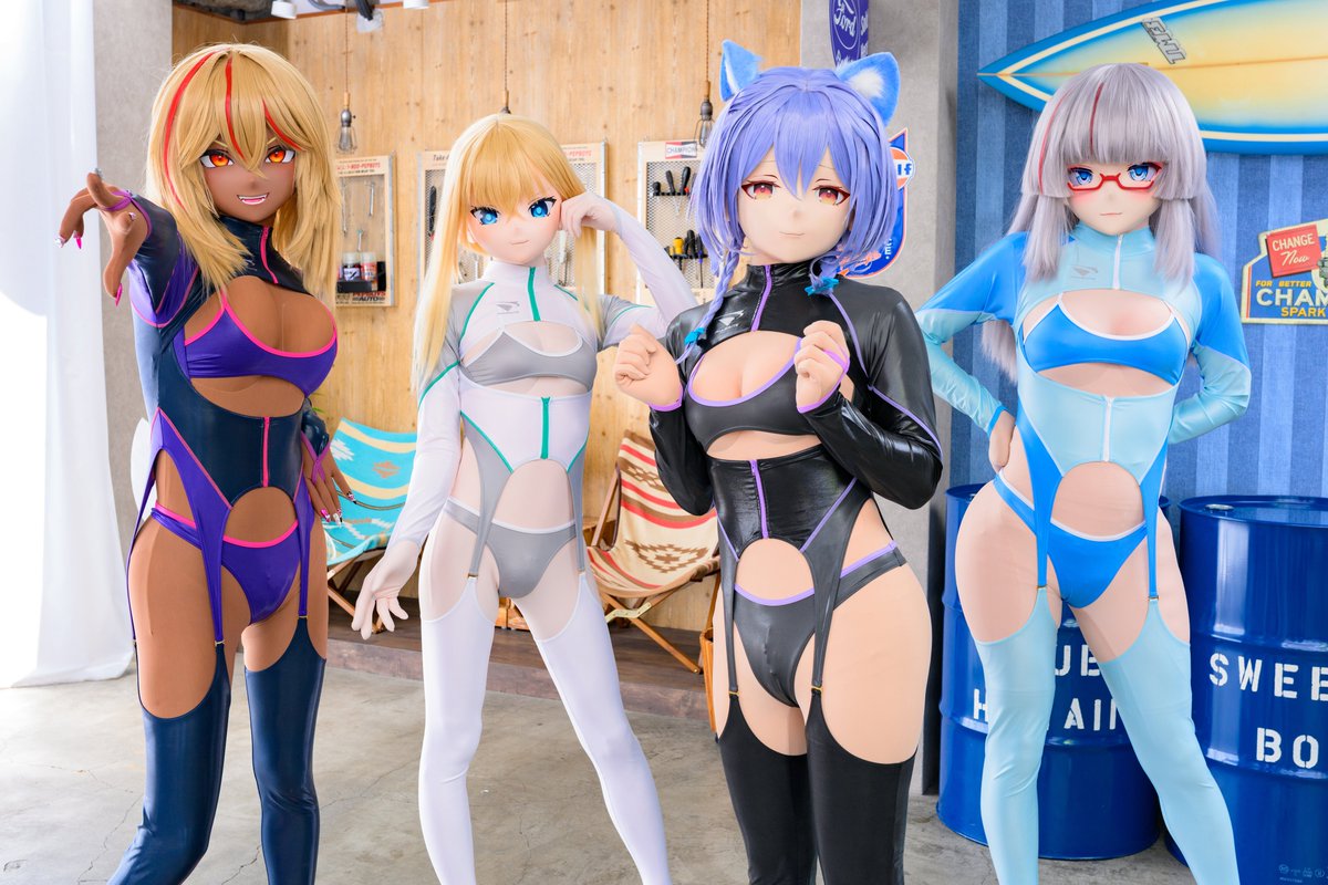 Four colors!✨

Thanks! 
📷: <a href="/cat_makina/">マキナ Makina</a> 

💜: <a href="/RiohEQG/">🦄りおうちゃん🦄</a> 
🤍: <a href="/hatsunokig/">はのつ</a> 
🖤: <a href="/ichi_zt/">桜井</a> 
🩵: <a href="/self_soilwork2/">Shitake</a> 
#着ぐパルフェット撮影会