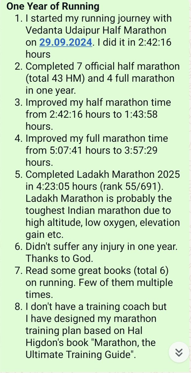 ramprakash0324's tweet photo. Tomorrow (29th September) I will complete one year of running. It has been an excellent one year. Sharing my running journey as below:

1. One year of running
2. How running changed my life?
3. What next?
4. Long term running goals (next 10 years)

Keep Running 🏃‍♂️🏃‍♂️

#Running https://t.co/mI9S2G0Nkd