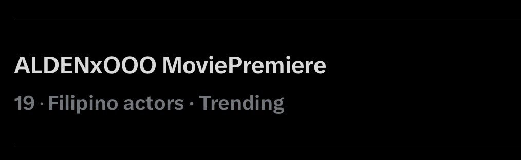 Moving up to no. 19!!! 🫶🏻

<a href="/aldenrichards02/">Alden Richards</a> <a href="/myriad_corp/">MYRIAD Corporation</a> <a href="/VIVA_Films/">VIVA Films</a> <a href="/StudioVivaPH/">Studio Viva</a> <a href="/Sparkle_GMA/">Sparkle GMA Artist Center</a> 
#OutOfOrderScreening
#ALDENRichards
ALDENxOOO MoviePremiere