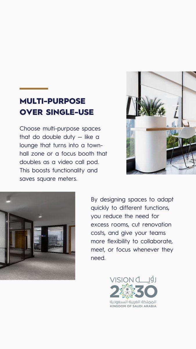 cometarch's tweet image. Make your office work harder. 

5 flexible layout hacks — from modular furniture to movable walls — that future-proof your space for growth and change.

#Cometarchitects #workplacedesign #officedesigntips #futureofwork #flexiblespaces