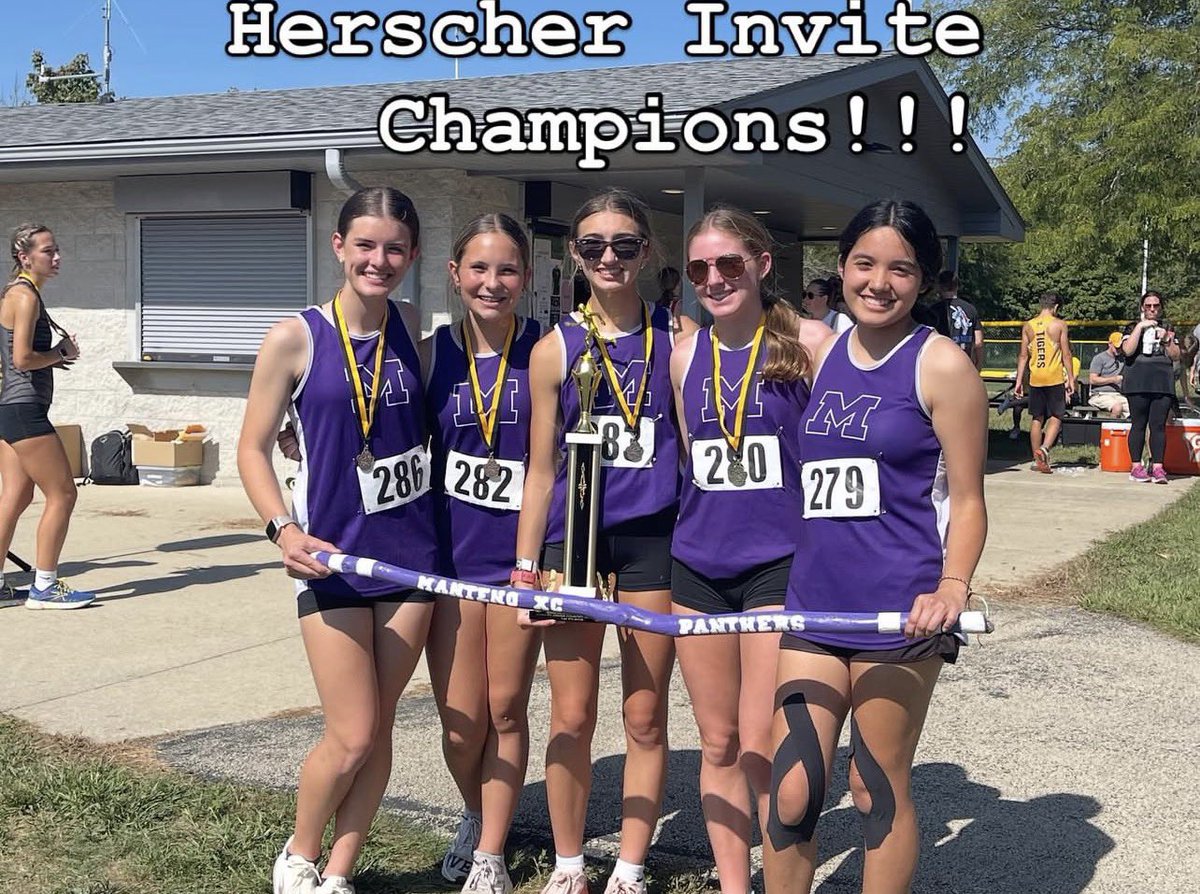 Congrats to our girls cross country team for winning the Herscher Invite! #AllPurpleAllIn