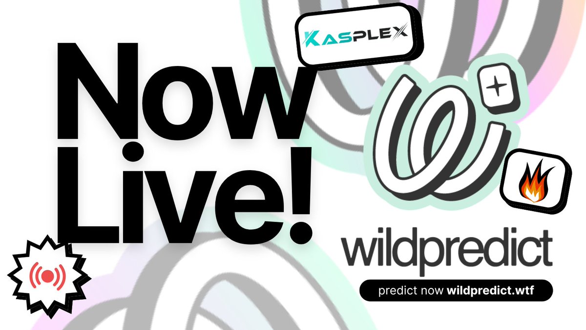wildcard_dao's tweet image. WildPredict is now live on Kasplex mainnet! 🔥
After months of testing, we’ve launched the only prediction platform built on @Kasplex
Predict on popular sports, $KAS prices, #Kaspa eco projects and more
Let’s go! 👉 wildpredict.wtf