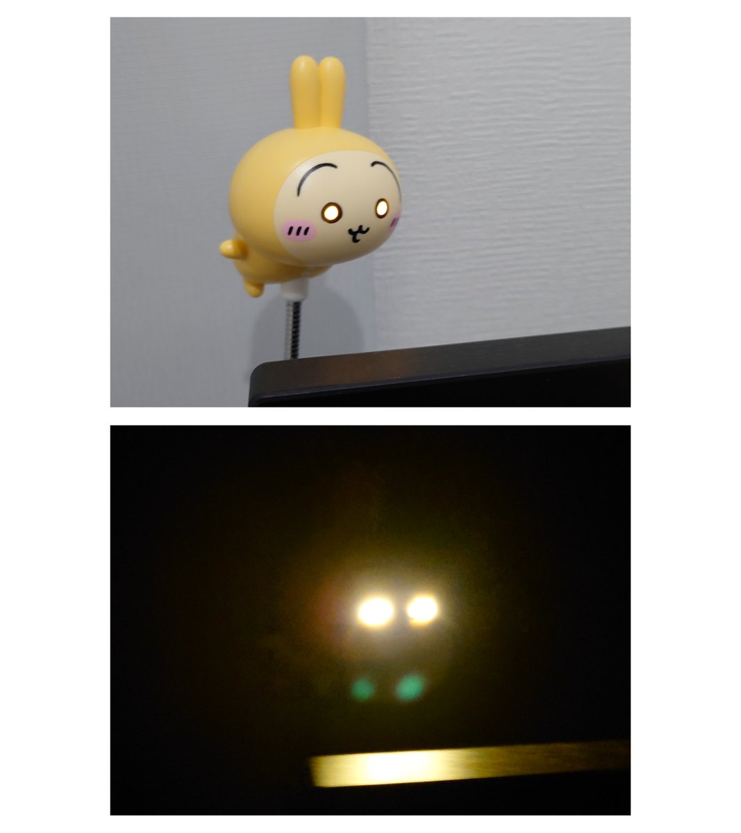 うさぎUSBスタンドライトを実店舗でも獲ってきた🐰 中のバランス悪いの