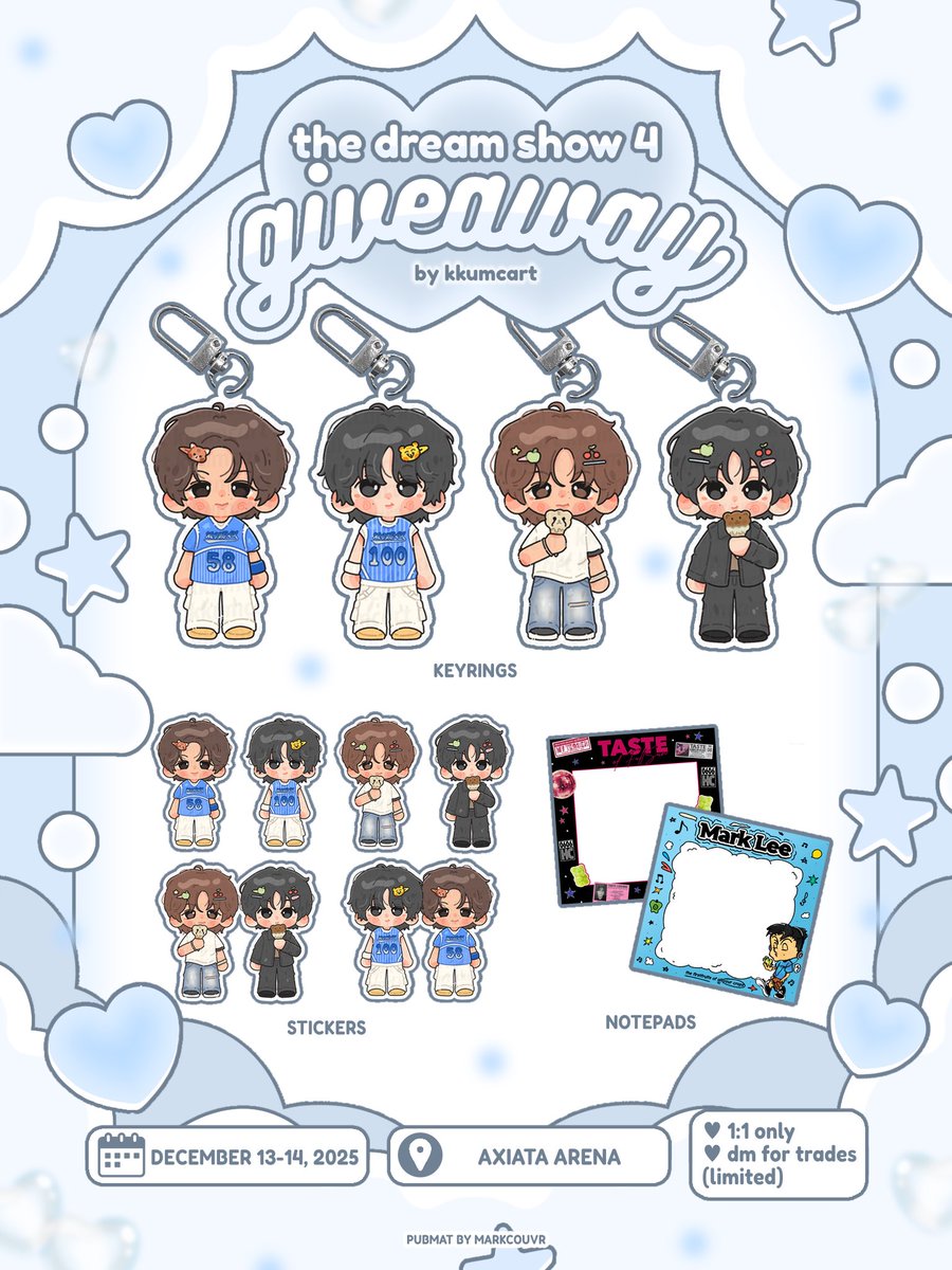the dream show 4 in kuala lumpur giveaway

day 1 &amp; day 2
1:1 only
dm for trades (limited)
like/rt, show proof to claim

#THEDREAMSHOW4_in_KUALALUMPUR
#TDS4inKL