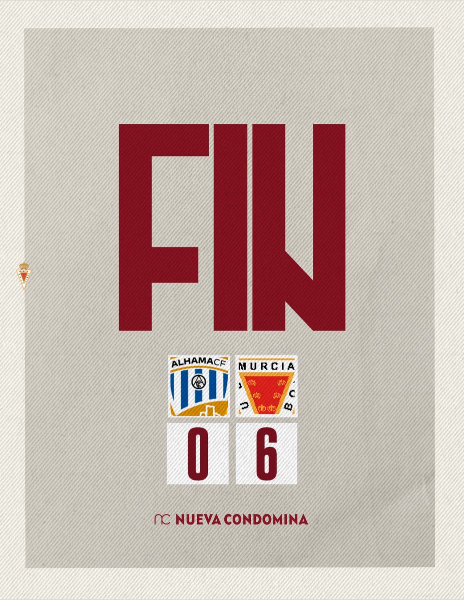 J2 | FIN | 0-6 | 🏁 😍
¡𝗙𝗜𝗡𝗔𝗔𝗔𝗔𝗔𝗔𝗔𝗔𝗔𝗔𝗟 𝗗𝗘𝗟 𝗣𝗔𝗥𝗧𝗜𝗗𝗢! 
¡𝗩𝗜𝗖𝗧𝗢𝗥𝗜𝗔 𝗖𝗢𝗡𝗧𝗨𝗡𝗗𝗘𝗡𝗧𝗘 𝗗𝗘𝗟 𝗥𝗘𝗔𝗟 𝗠𝗨𝗥𝗖𝗜𝗔! 
✌️ ¡Segunda victoria consecutiva! ➕3️⃣
⚽️⚽️⚽️ <a href="/victoriaapprr/">victoriarosiquee</a> 
⚽️⚽️ <a href="/laura_ms01/">Laura Mazón Sánchez</a> 
⚽️ <a href="/29laurablancot/">Laura Blanco</a> 
#AlhamaBRealMurcia