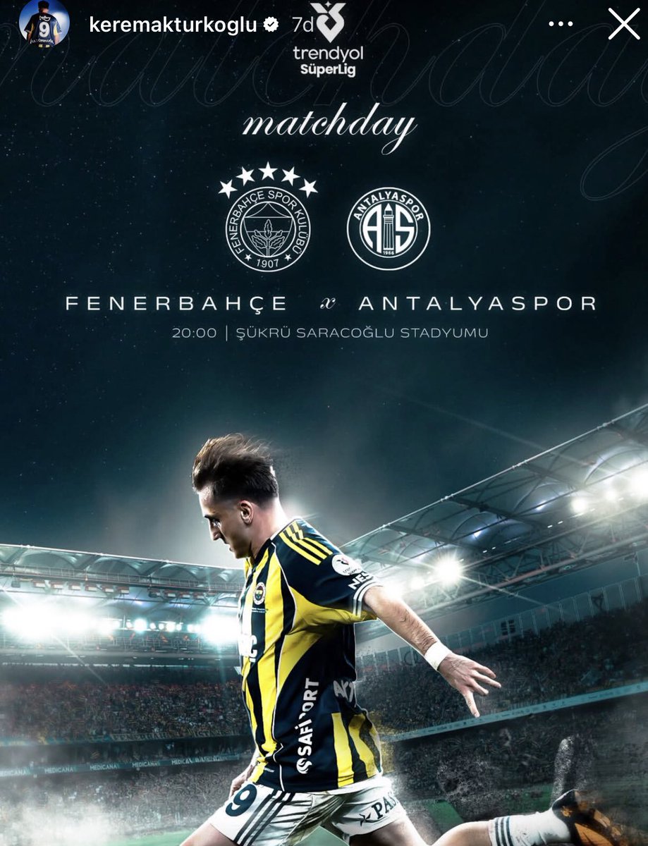 Kerem Aktürkoğlu'nun maç günü paylaşımı..