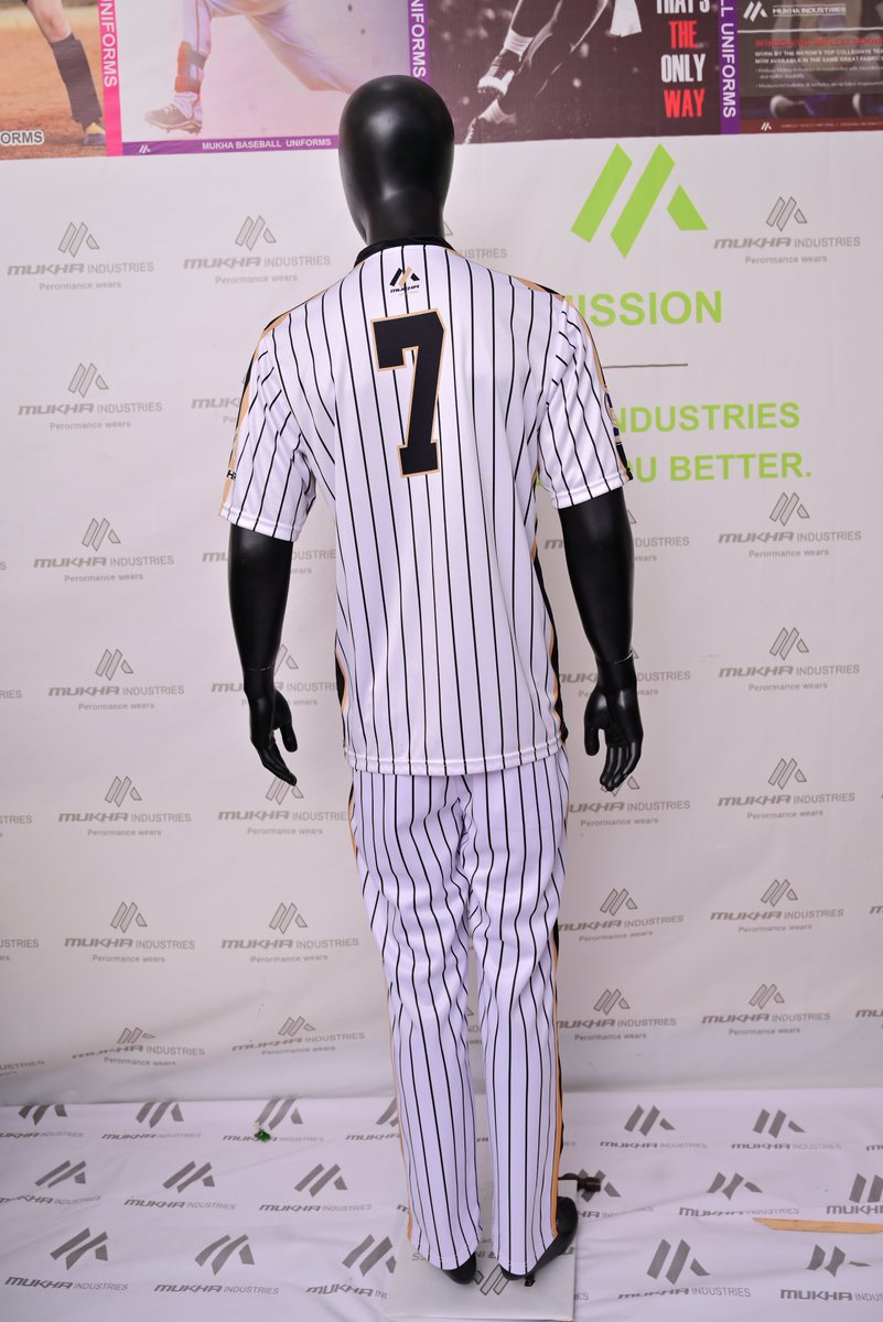 ⚾ Classic Style. Modern Comfort.
This custom pinstripe baseball uniform by Mukha Industries delivers a sharp, athletic look with high-performance comfort.

📩 Message us today For Contact :
WhatsApp :+92 333 8606 945
Email: info@mukhaind.com
#MukhaIndustries #CustomBaseballKit