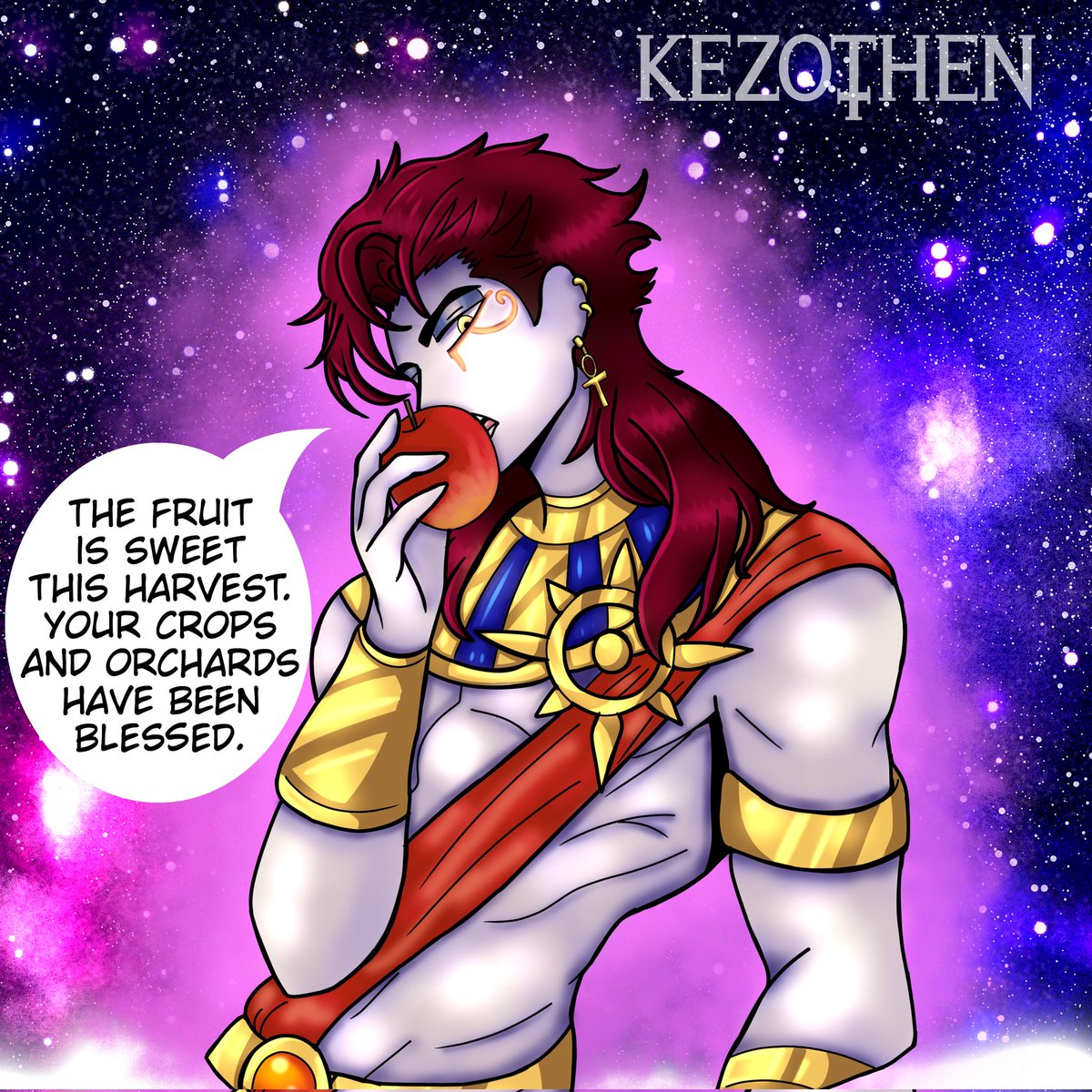 kezothen's tweet photo. Egyptian Clothing Art Challenge:

Uriel as Amon Ra.

#HazbinHotelFanart, #HazbinHotelOC, #ArchangelUriel https://t.co/15dYWznX4v