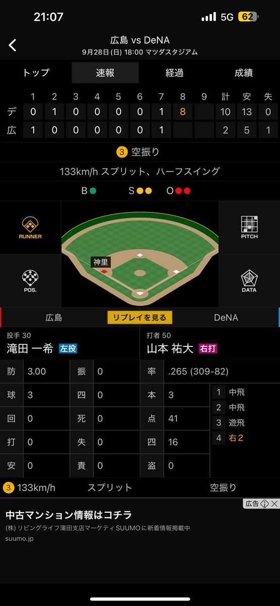 広島さん、、、何をモチベに応援すればいいのだ。