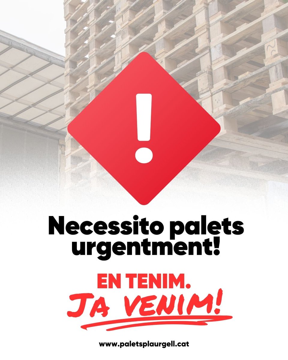Palets disponibles i en estoc, sempre preparats. Que res t’aturi! 🚛

#paletsplaurgell #palets #serveirapid #paletsendisponibilitat #logística #eficiènciaempresarial #ivarsdurgell #empresafamiliar