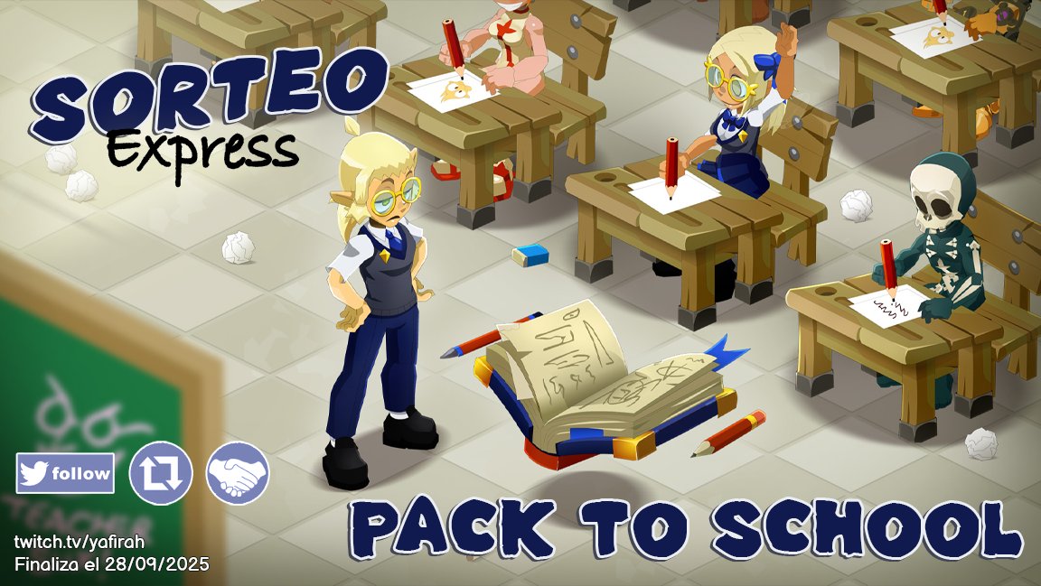 ChacoCircus's tweet photo. 📝SORTEO EXPRESS📝
¿Aún no tienes tu uniforme? ¡Pues hazte con el tuyo! Porque hoy sorteamos el Pack to School para #wakfu
➡️Follow @ChacoCircus &amp; @WAKFU_ES
🔁RT este tweet
🚻Menciona a 2 amigos
El ganador se anunciará HOY a través de https://t.co/N908hcHa3r ¡date prisa y únete! https://t.co/4zi5JltU71