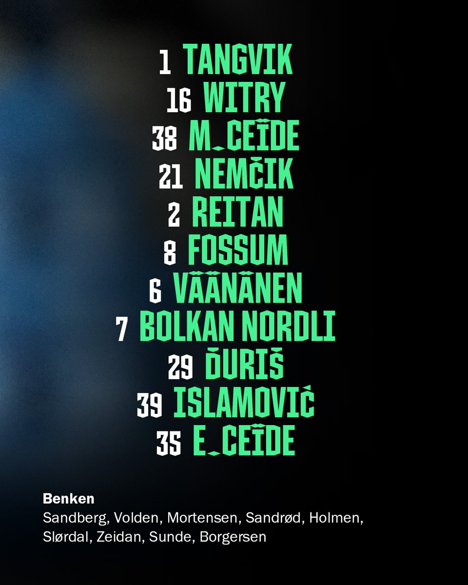 Her er Rosenborgs lagoppstilling til dagens bortekamp mot HamKam. Avspark på Briskeby er kl 17:00. Kampen følger du på TV2 Play.