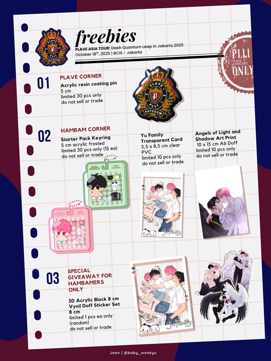 mmeow_miimu's tweet photo. ✨DQL Freebies
🗓️ Oct 18th, 2025
🚩 BCIS (📍⏰ TBA) 

🍑 How to Claim: 
- just say 'hi' to me (i'm 100% introvert)🥹
- choose 1 (pin/keychain)
- 🖤💓's only: art print + transpc (limited)
- 🖤💓 GA tba

#2025_Dash_Quantum_Leap_di_Jakarta
#PLAVETOURJAKARTA 
#2025_PLAVE_Asia_Tour https://t.co/8EjtyRcDvO
