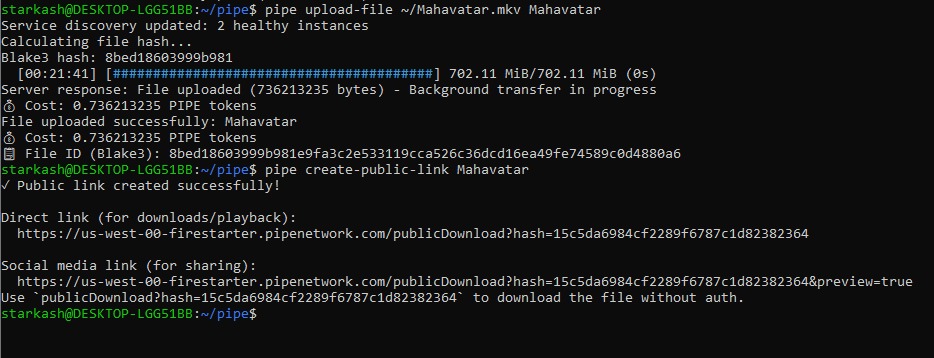 Starkashishk's tweet image. I Am Currently Uploaded Mahavatar (702.11 MB) Through
@pipenetwork

decentralized CDN. Built on
@solana

Here Is The Download Link: 
Direct link (for downloads/playback):
  us-west-00-firestarter.pipenetwork.com/publicDownload…

Social media link (for sharing):
  us-west-00-firestarter.pipenetwork.com/publicDownload…
