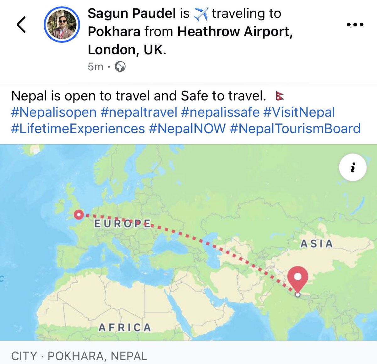 sagunpaudel's tweet photo. Nepal is open to travel and Safe to travel. 🇳🇵
#Nepalisopen #nepaltravel #nepalissafe #VisitNepal #LifetimeExperiences #NepalNOW #NepalTourismBoard @thenepalnow @nepaltourismb https://t.co/gYxjcGUJju