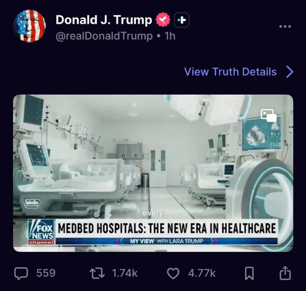JReinerMD's tweet image. This is not an actual thing. Medbeds is a conspiracy theory alleging that we have magic beds that can cure any disease. It’s obviously not true.