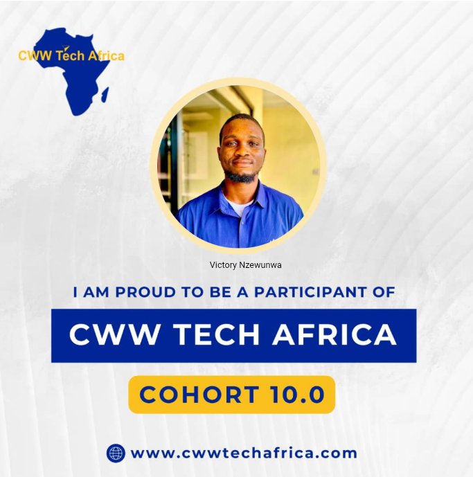 VicksonMichael's tweet photo. I'm proud to be a participant of CWW Tech Africa, Cohort 10.
@cwwtechafrica_

#cwwtechafrica
#cwwtechafricacohort10
#cwwtechafrica2025 https://t.co/OfKS65uBLI