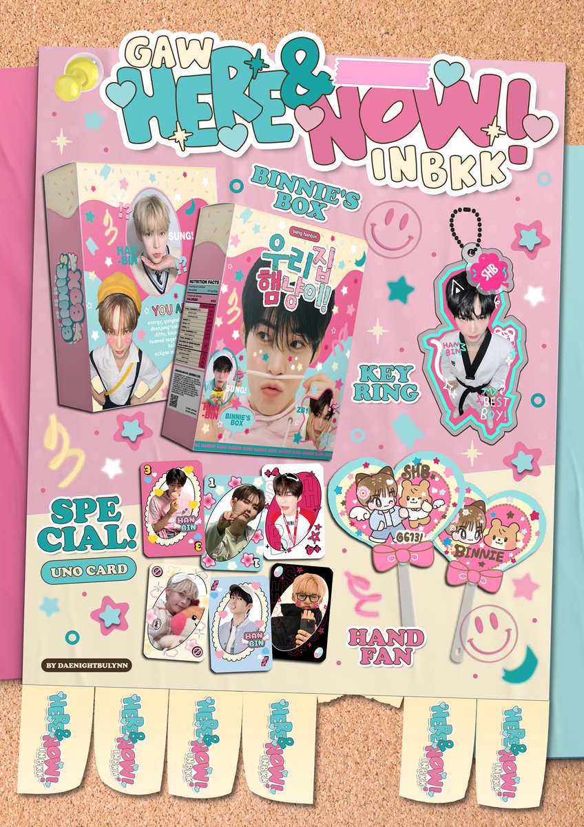 ⠀⠀:¨ ·.· ¨:
⠀.  `· .  𝒑𝒍𝒔 𝒌𝒊𝒏𝒅𝒍𝒚 𝒓𝒕 ,

give away for — 𝐇𝐄𝐑𝐄 &amp; 𝐍𝐎𝐖 𝐢𝐧 𝐁𝐊𝐊 ౨ৎ

BINNIE's BOX SET 🐹🐱
➜ keyring
➜ hand fan
special ! uno card

time &amp; loc : tba
( rt and show this post )

#ZEROBASEONEINBKK
#2025_ZEROBASEONE_WORLDTOUR_HEREANDNOW_IN_BANGKOK