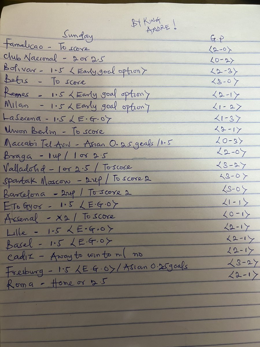 KingAndreasss's tweet image. The little I can get today. Remember, Profit is the most pivotal factor in betting. 
Sunday pick your poison edition, Play, edit, remove or ignore. Hopefully we get winners on this today. 
Goodluck🤞🏽