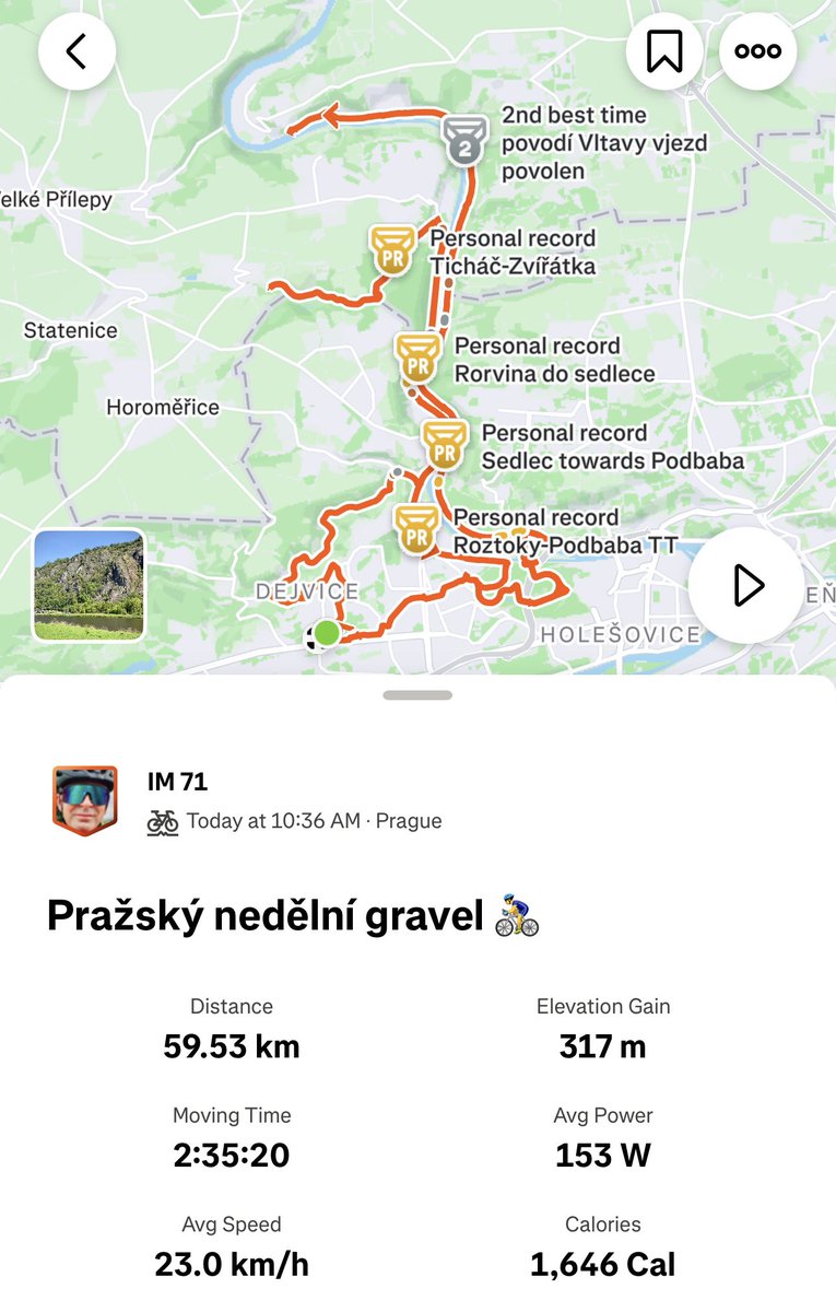 Pražský pohodový nedělní gravel 🚴‍♂️