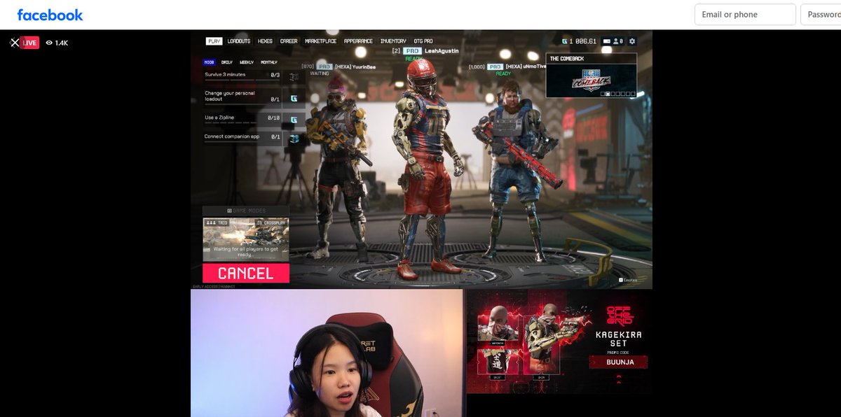 Please welcome #Buunja to <a href="/playoffthegrid/">Off The Grid</a> 😍

Shoutout to <a href="/Zingylabs/">Zingy Labs</a> + <a href="/JamonVilma/">UnMoTivaTed(JoMz)</a> for constantly bringing new eyes and players to OTG! 

So far, over 1,600 viewers ❗️

Join her livestream here:
facebook.com/Buunja/videos/…