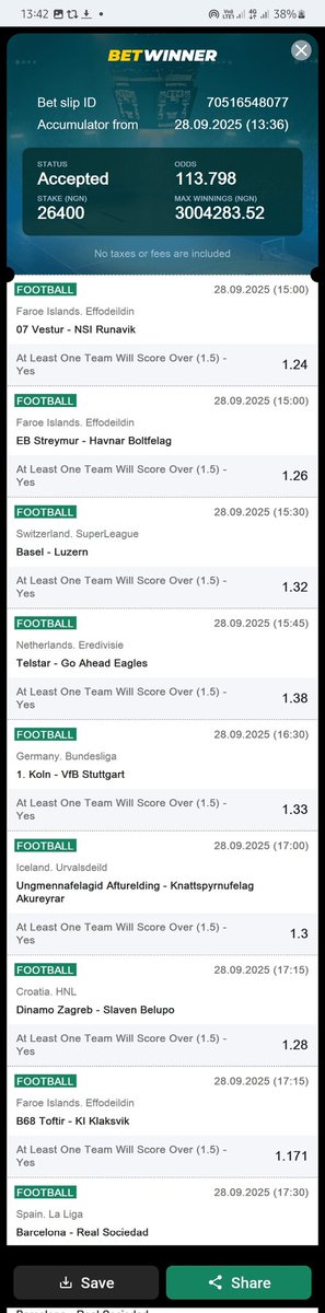 At least a Team to Score 2 Goals 🔥
Favourites Win or Draw Bankers 🔥

Let's Play Again 🍻

📌  2️⃣0️⃣+ Odds ||  1️⃣0️⃣0️⃣+ Odds 

Codes 👉  7UMCV  ||  HPFCV 

Bookie 👉 <a href="/BetwinnerNg/">BetwinnerNG</a>

Not on?

Register 👇

bwredir.com/2gKE?p=%2Fregi…

Use Promo Code 👉 WOOZZAA

RT✅