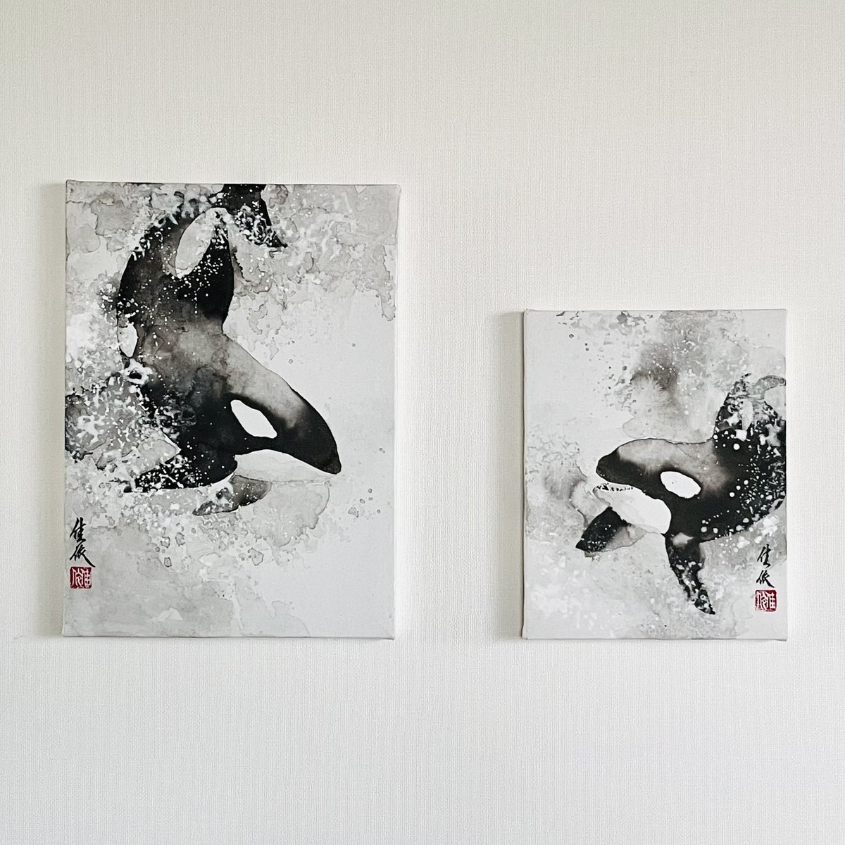 水墨画　絵　絵画 現代水墨画家☆絵師白道 「金の鳳凰」 直筆作品 /Hakudouroom