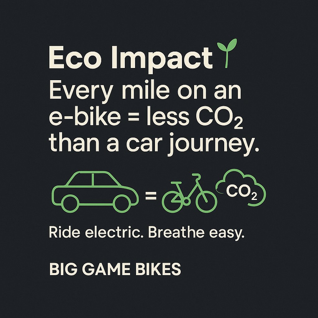 biggamebikes's tweet photo. Eco Impact 🌱 Every mile on an e-bike = less CO₂ than a car journey. Discover more 👉 https://t.co/pVQZBaIJGD https://t.co/qWZmvn2hdm