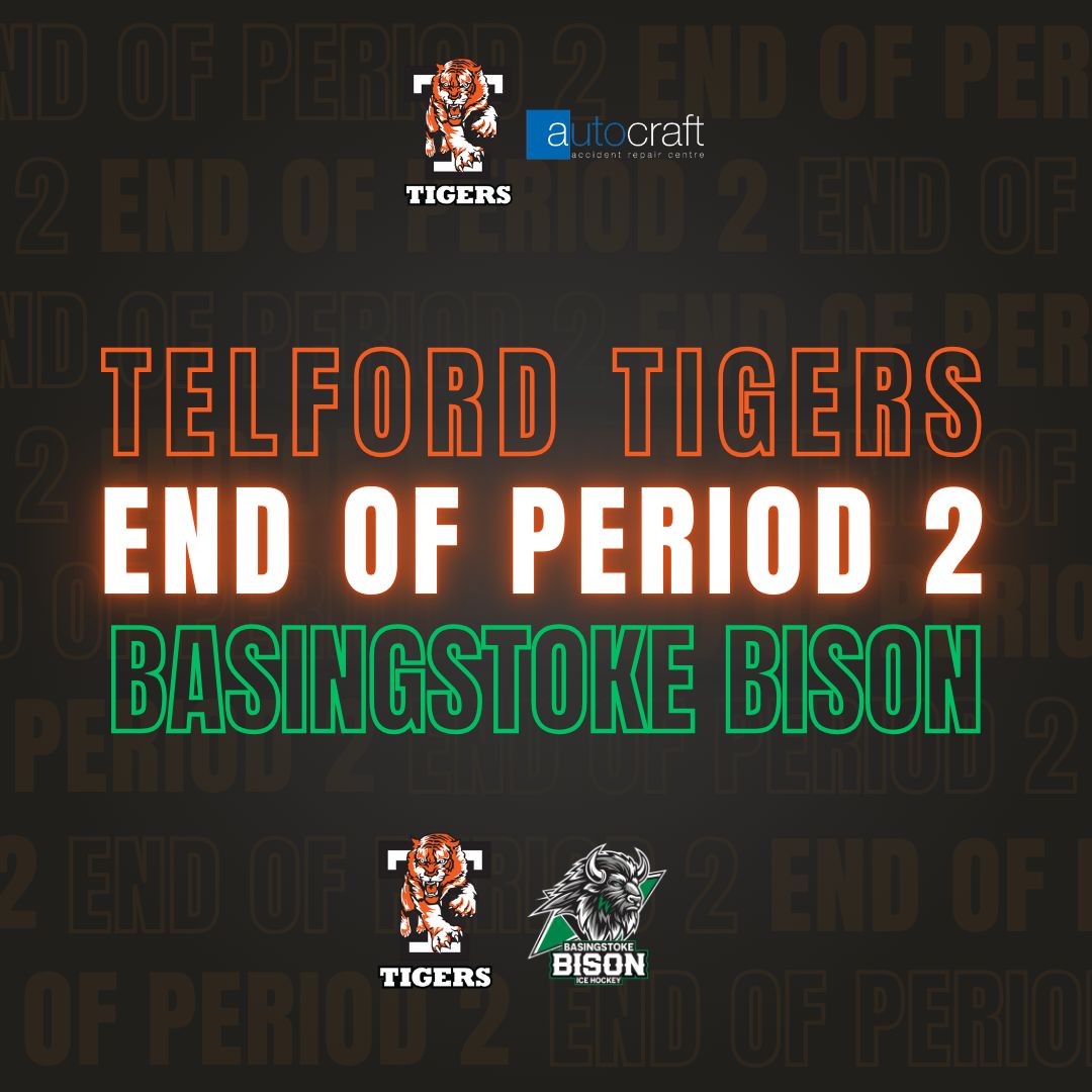 Tigersresults's tweet image. End of the second period @Telford_Tigers 3 @BisonIceHockey 3