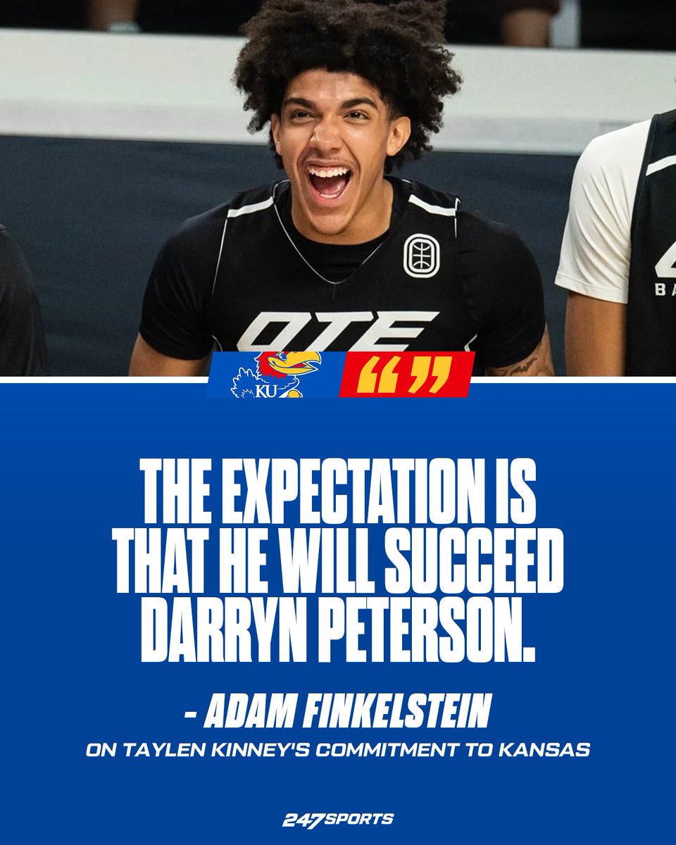 Taylen Kinney just announced his commitment to Kansas, where he will succeed a player who has a chance to be the top pick in this year’s NBA draft. 247sports.com/article/scouti…